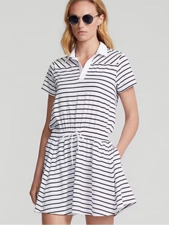 Ralph Lauren Dresses & Skirts - Ralph Lauren RLX Striped Polo Golf Mini Dress NWOT White Navy Small